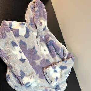 Abercrombie Kids Plush Hoodie - Purple and‎ White